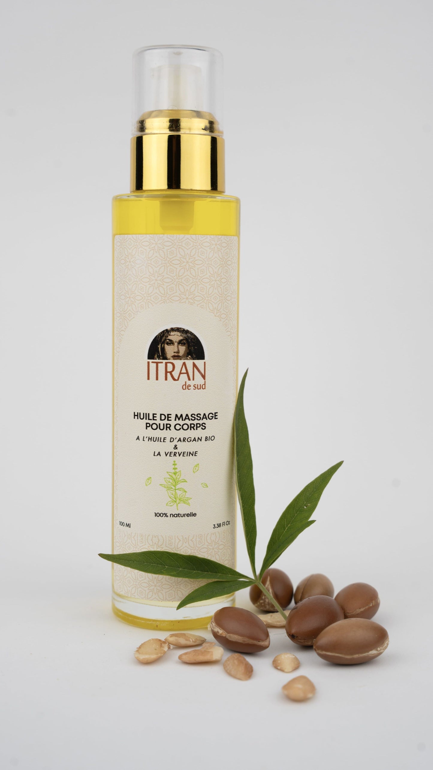 Huile de Massage à l’Huile d’Argan Bio & Verveine – 100ml
