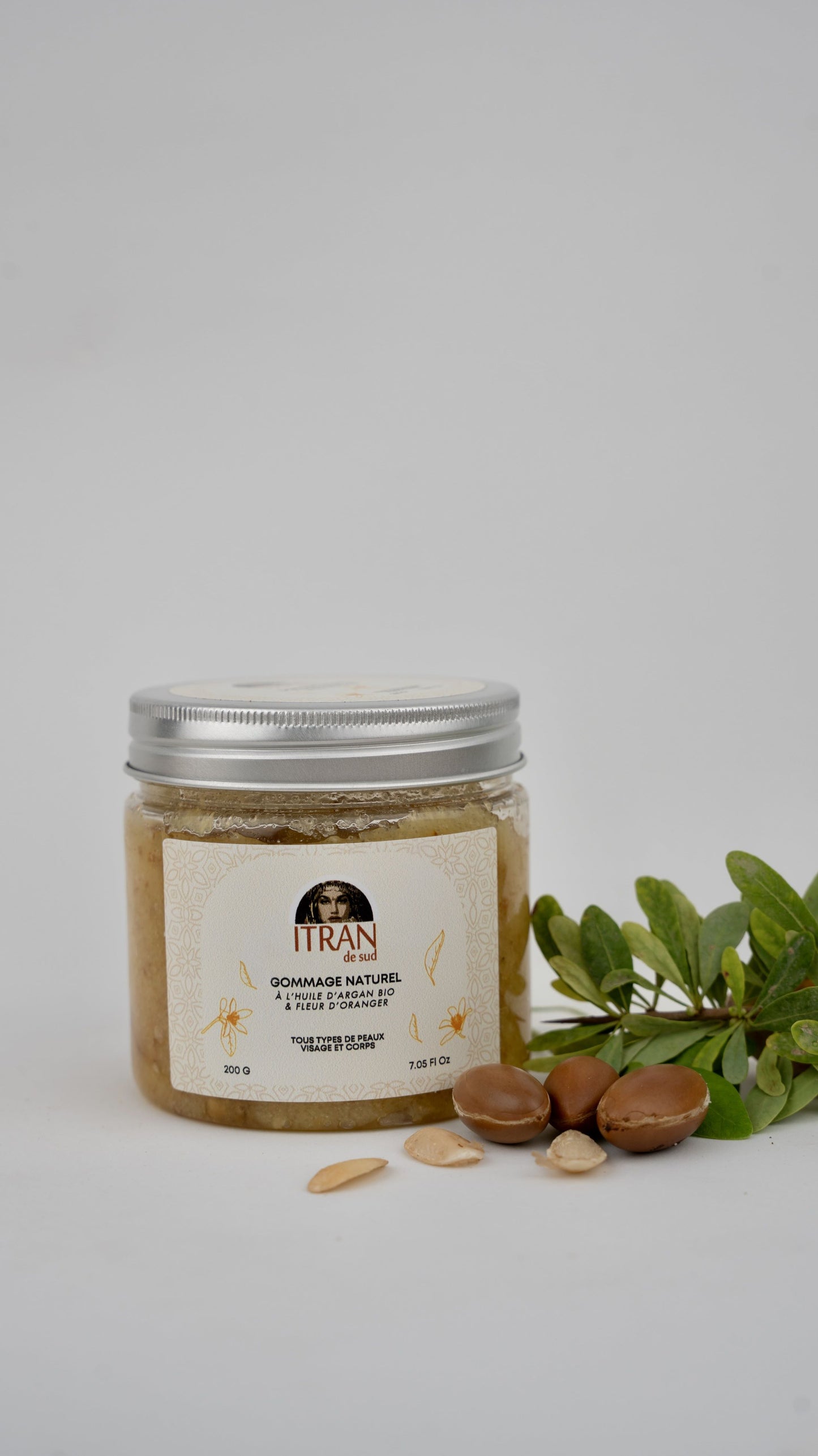 Gommage Corps Sucre & Orange – Exfoliant Naturel à l’Huile d’Argan  200g